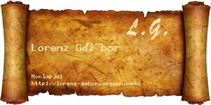 Lorenz Gábor névjegykártya